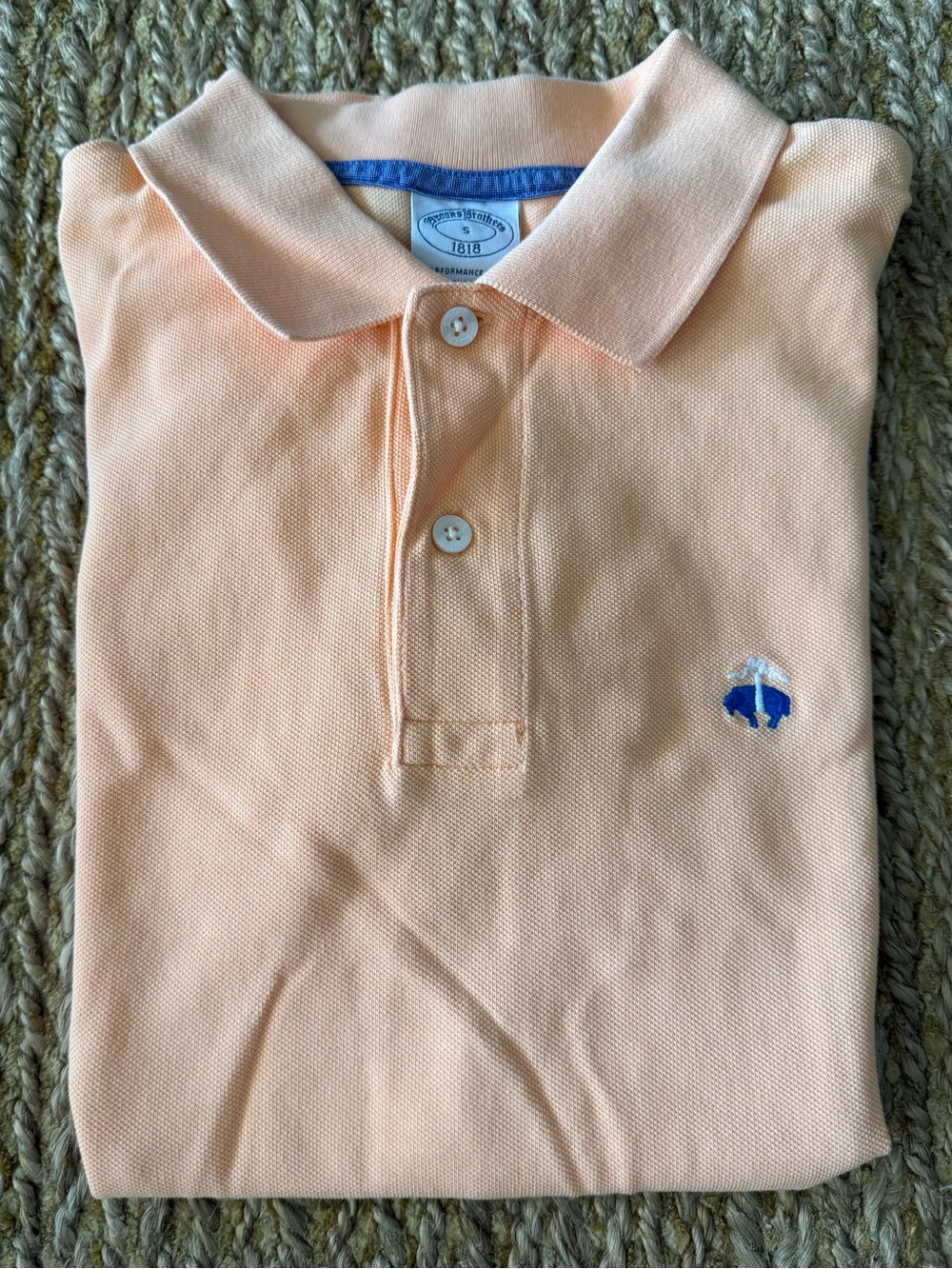 Brooks Brothers Men’s Orange Short Sleeve Polo Shirt Size Small